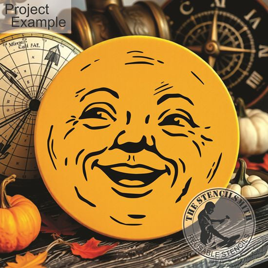 10694 Vintage Man In The Moon Face Stencil