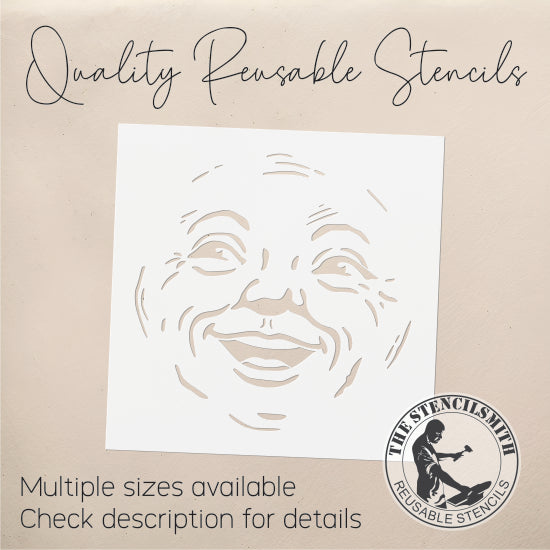 10694 Vintage Man In The Moon Face Stencil