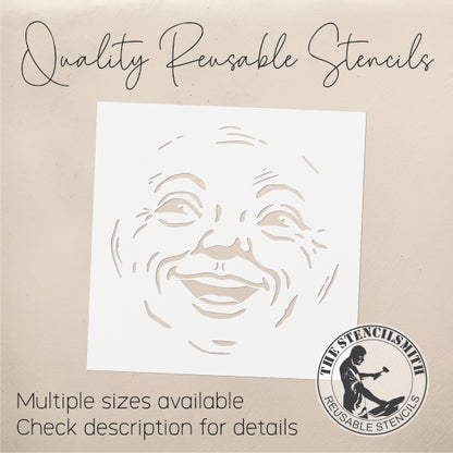 10694 Vintage Man In The Moon Face Stencil