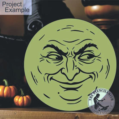 1069 Vintage Witch Moon Face Stencil