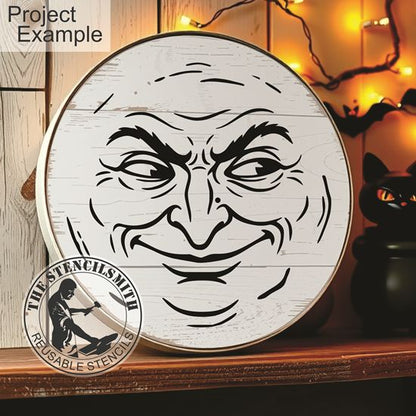 1069 Vintage Witch Moon Face Stencil