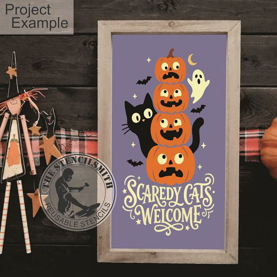 10699 Scaredy Cats Welcome Stencil