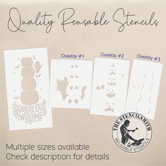 10699 Scaredy Cats Welcome Stencil