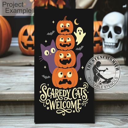 10699 Scaredy Cats Welcome Stencil
