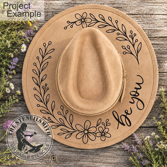 10701 Be You Floral Hat Stencil