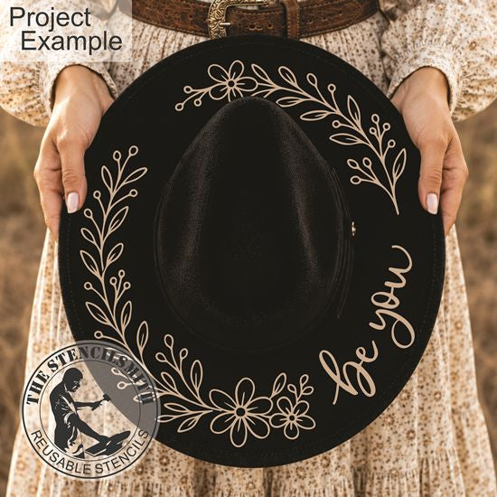10701 Be You Floral Hat Stencil