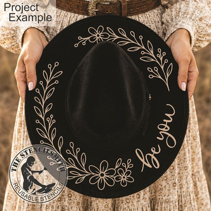10701 Be You Floral Hat Stencil