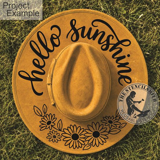10704 Hello Sunshine Floral Hat Stencil