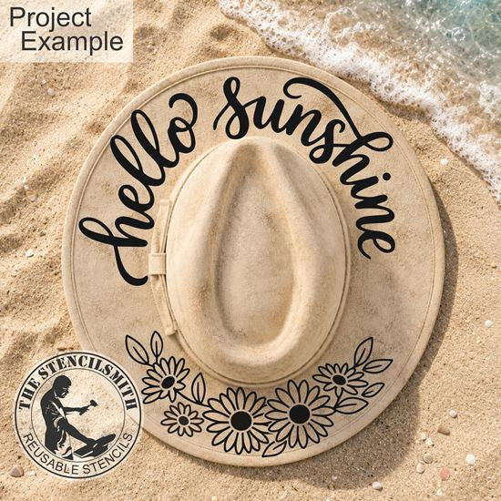 10704 Hello Sunshine Floral Hat Stencil