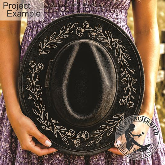 10706 Floral Hat Stencil