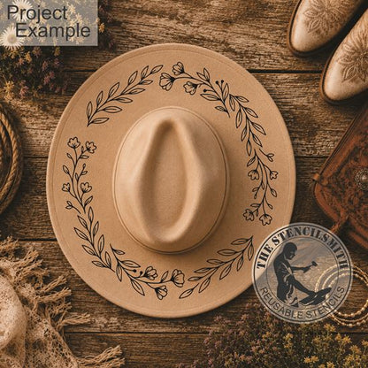 10706 Floral Hat Stencil