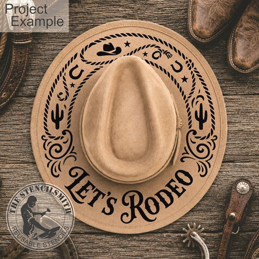 10708 Let's Rodeo Hat Stencil