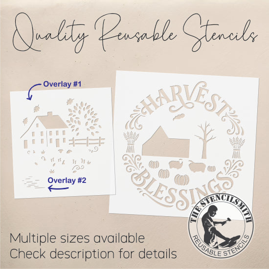 10709 Harvest Blessings Saltbox Stencil