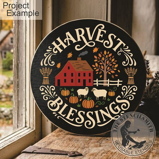 10709 Harvest Blessings Saltbox Stencil