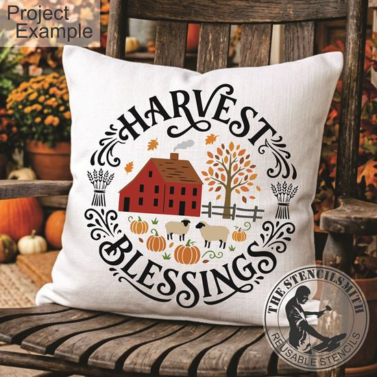10709 Harvest Blessings Saltbox Stencil