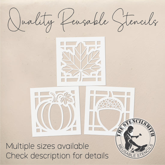 10714 Autumn Stained Glass Mini 3pc Stencil Set