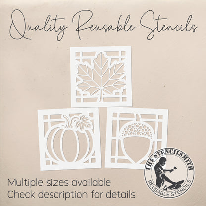 10714 Autumn Stained Glass Mini 3pc Stencil Set