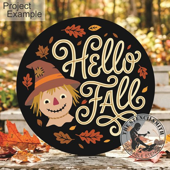 10716 Hello Fall Scarecrow Stencil