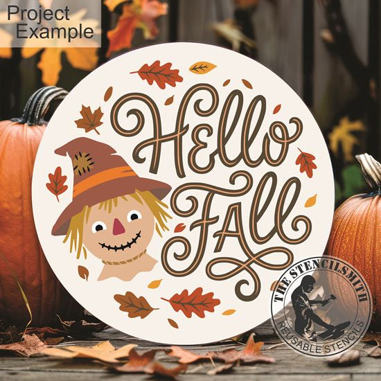 10716 Hello Fall Scarecrow Stencil