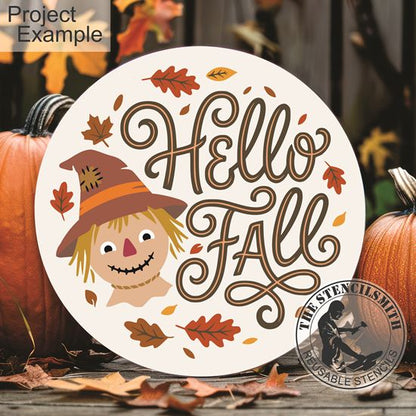 10716 Hello Fall Scarecrow Stencil