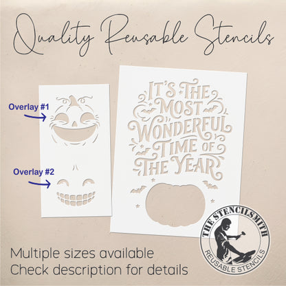 10719 It's The Most Wonderful Time Vintage Pumpkin Stencil