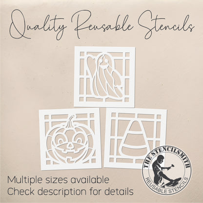 10727 Halloween Stained Glass Mini 3pc Stencil Set