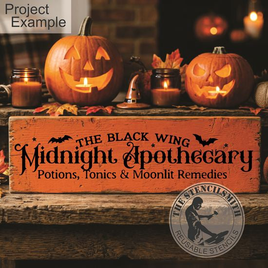 10732 The Black Wing Midnight Apothecary Stencil
