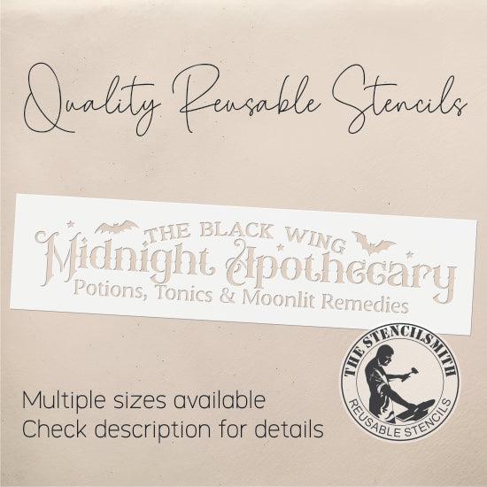 10732 The Black Wing Midnight Apothecary Stencil