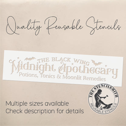 10732 The Black Wing Midnight Apothecary Stencil