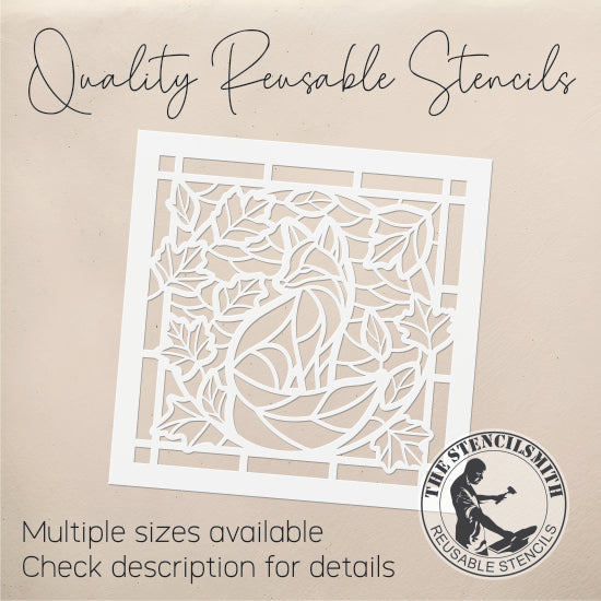 10733 Fox Fall Stained Glass Stencil