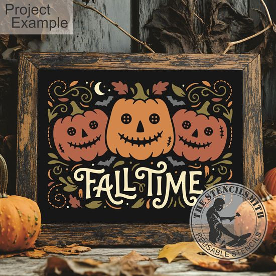 10740 Fall Time Stitched Pumpkins Stencil