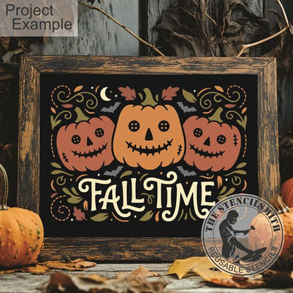 10740 Fall Time Stitched Pumpkins Stencil