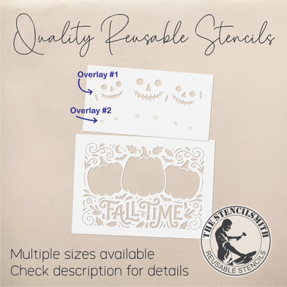 10740 Fall Time Stitched Pumpkins Stencil