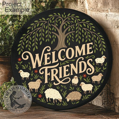 10741 Welcome Friends Sheep Stencil