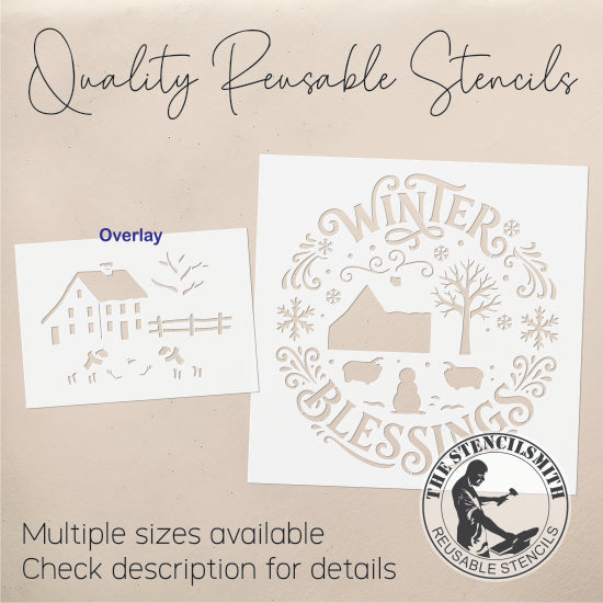 10742 Winter Blessings Saltbox Stencil