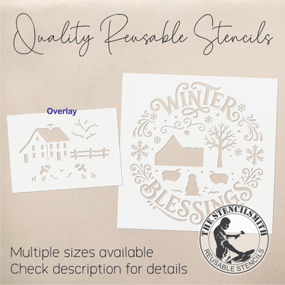 10742 Winter Blessings Saltbox Stencil