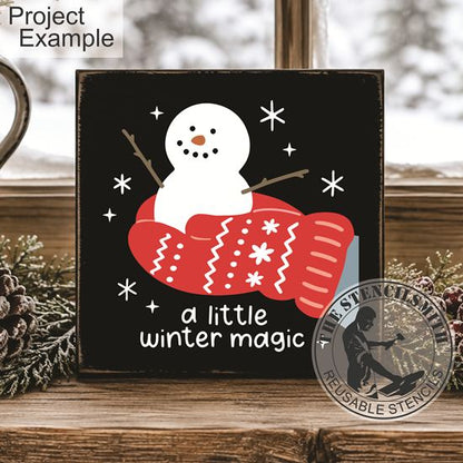 10744 A Little Winter Magic Snowman Stencil