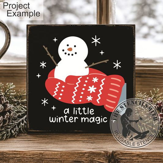 10744 A Little Winter Magic Snowman Stencil