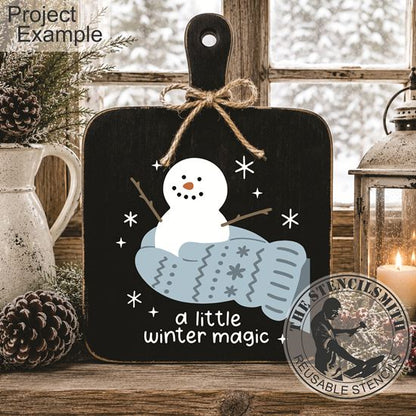 10744 A Little Winter Magic Snowman Stencil