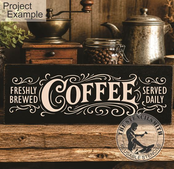 10745 Vintage Coffee Stencil