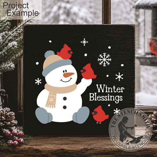 10750 Winter Blessings Cardinals Stencil