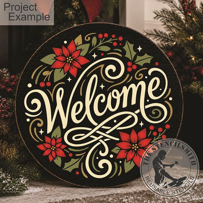 10751 Welcome Poinsettia Stencil