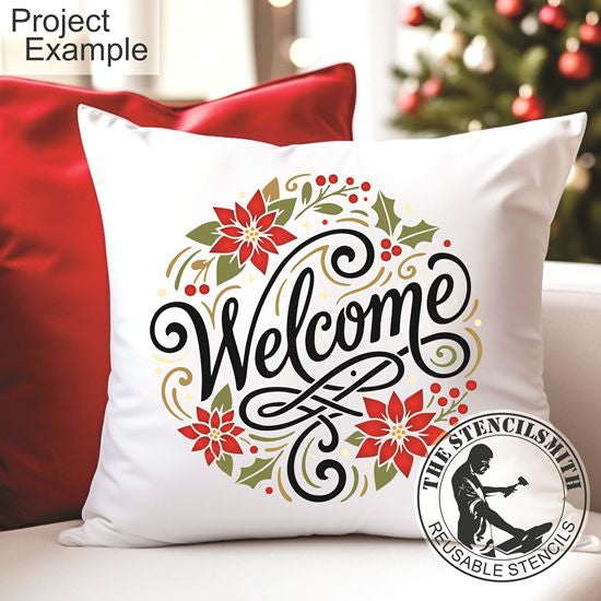 10751 Welcome Poinsettia Stencil