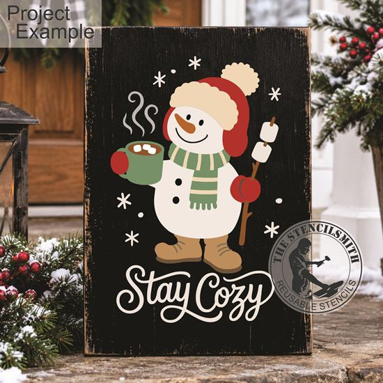 10756 Stay Cozy Snowman Stencil
