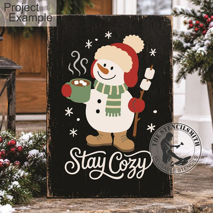 10756 Stay Cozy Snowman Stencil