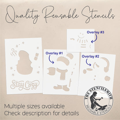 10756 Stay Cozy Snowman Stencil