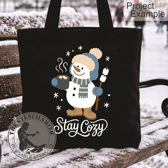 10756 Stay Cozy Snowman Stencil