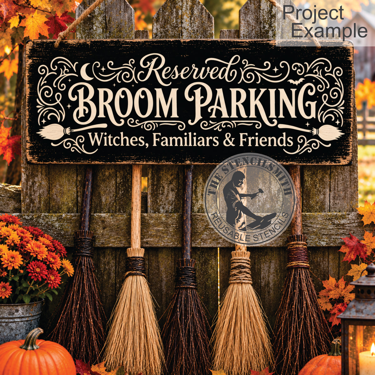 10757 Reserved Broom Parking Stencil