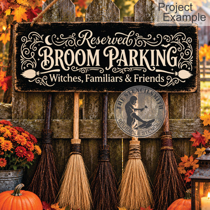 10757 Reserved Broom Parking Stencil