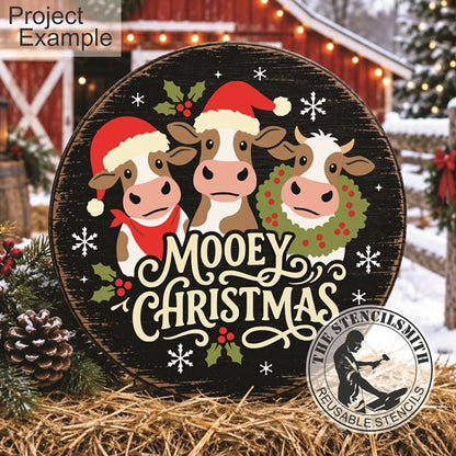 10763 Mooey Christmas Stencil